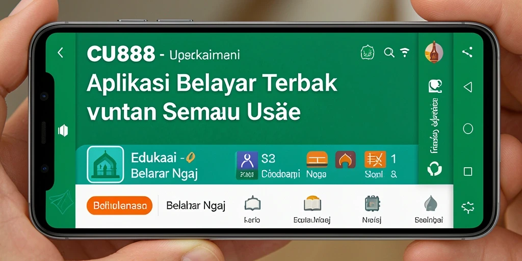 Tampilan antarmuka aplikasi CU888 yang interaktif dan menarik untuk belajar Ngaji.