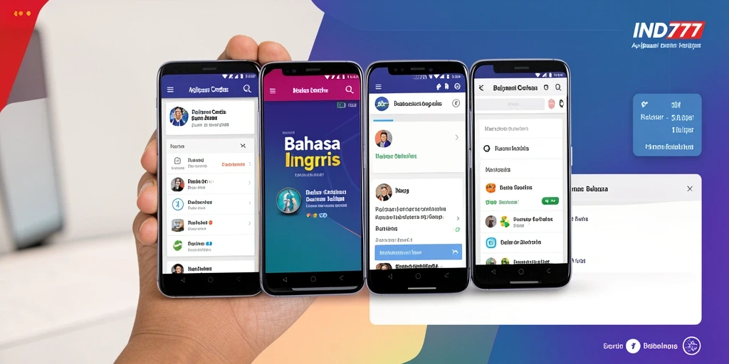 Tampilan antarmuka aplikasi IND777 untuk belajar Bahasa Inggris.