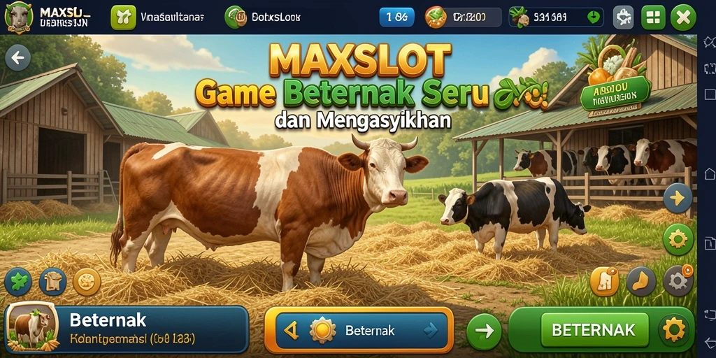 Tampilan antarmuka <strong>MAXSLOT</strong> yang menarik saat bermain Beternak.