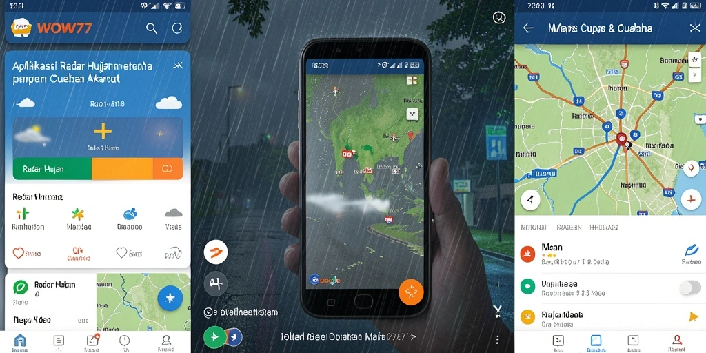 Antarmuka aplikasi WOW77 yang menampilkan data radar hujan dengan jelas dan informatif.
