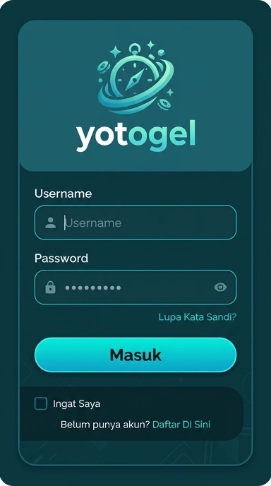 Tampilan halaman login yotogel